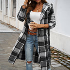 Contrast Color Hooded Coat
