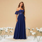 Trendy A Line Wedding Guest Dress, Formal Gown, Evening Dress