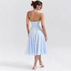 Lace Halter Neck Midi Dress