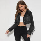 Kylie Tassel Fringe Denim Jacket