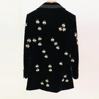 Emeblished Velvet Blazer