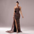 Slant Collar slim Fit Hip-Hugging Slit tail Dress