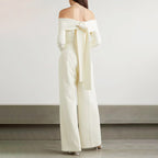 Off Shoulder Solid Jumpsuit