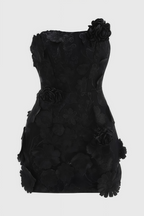 Ezrans Strapless 3D Flower Mini Dress