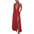 Sequined Evening Gown Sleeveless Dress