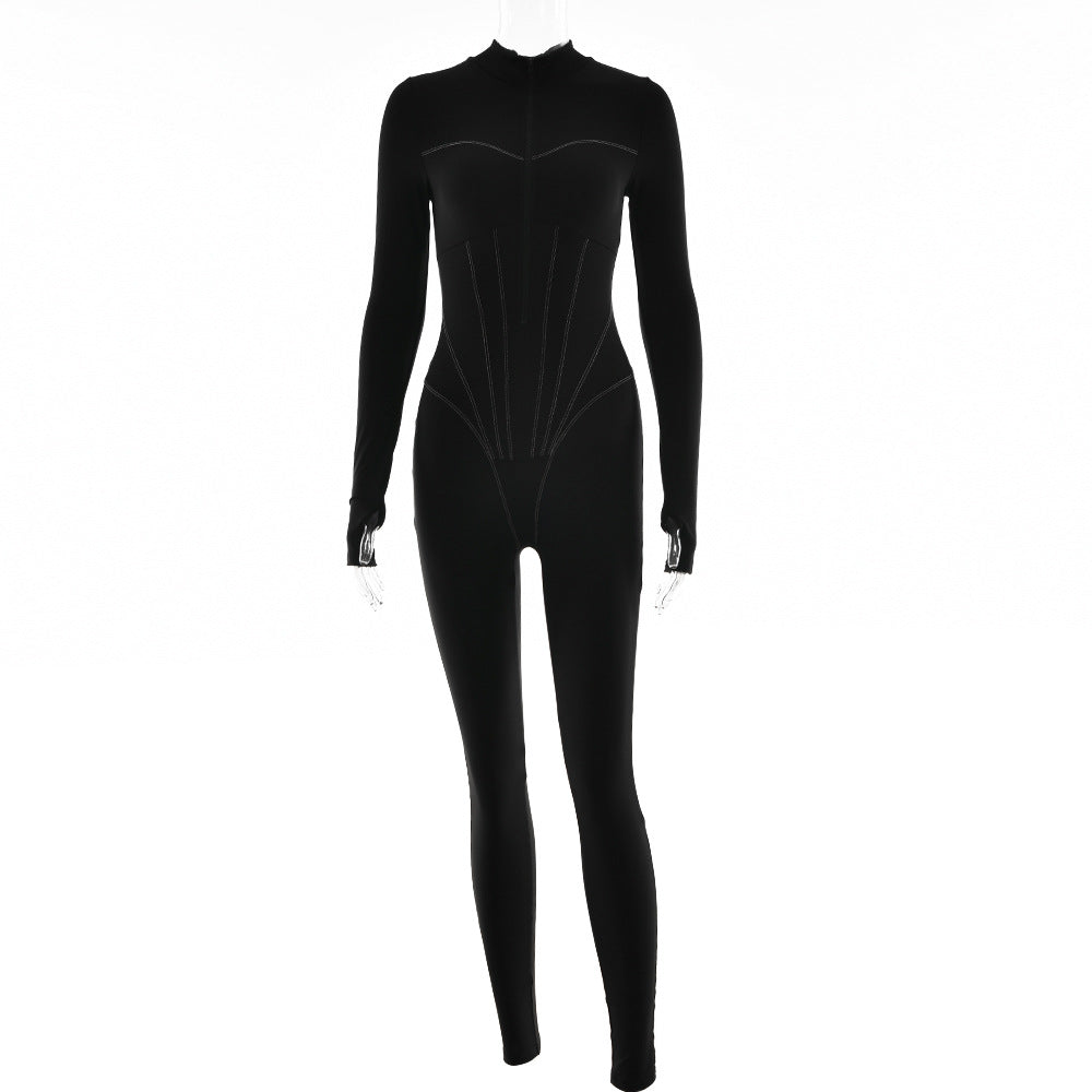 Sexy Tight Zip up Jumpsuit