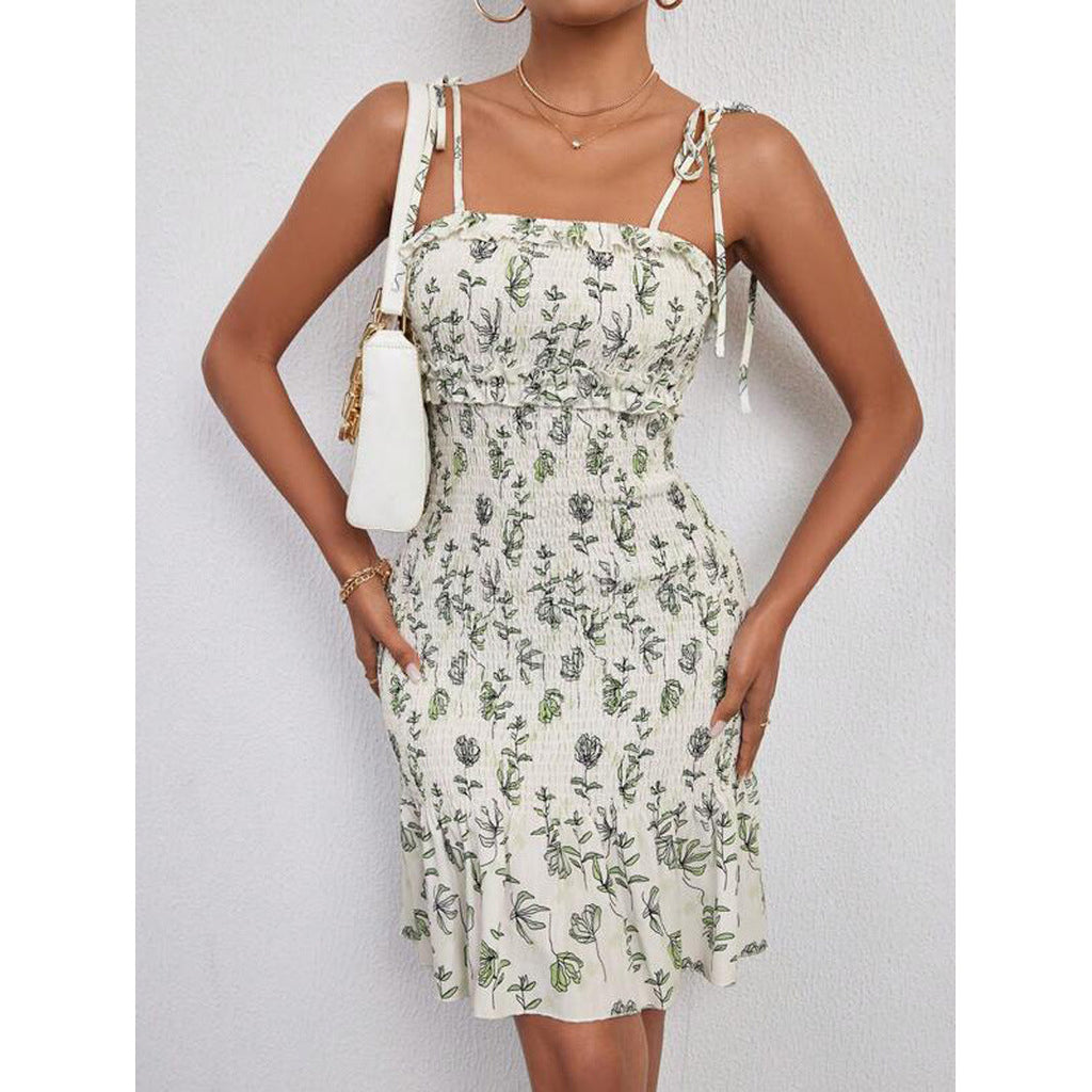 Xaviera Effortless Women's Floral Wrap Dress with Adjustable Straps and Ruffle Hem Elevated Occasion Wear