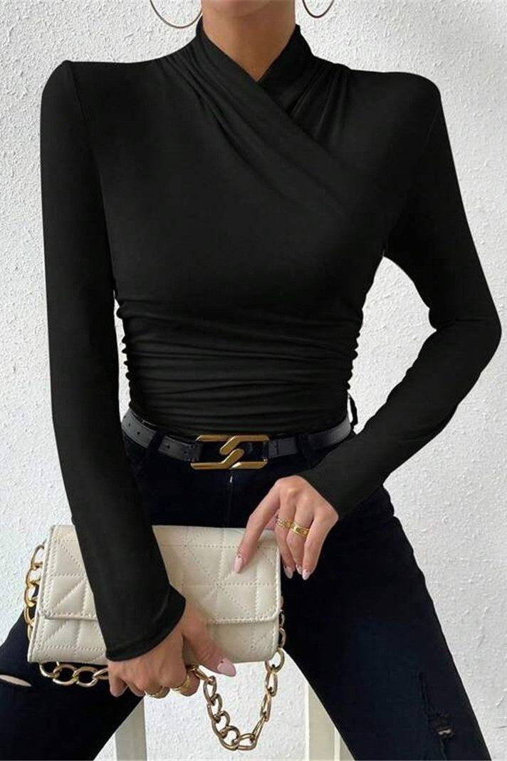 Slim Fit Versatile Pleated T-shirt