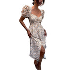 Katia Effortless Women's Floral Shirt Puff Sleeve Midi Dress Everyday Luxe Edit