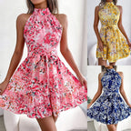 Liliana Luxe Women's Floral Dress with High Collar and Flounce Chic Silhouette Collection