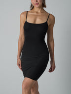 Ribbed Spaghetti Strap Stretch Bodycon Mini Dress