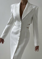 Sculpted Elegance Cut-Out Blazer Dress