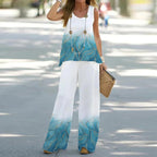 Printed Sleeveless Top and Bottom Set