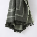 Unique Swedish Thick Geometric Warm Wool Cashmere Scarf