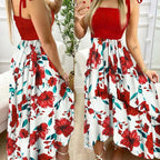 Xenia Luxe Women's Floral Maxi Dress with Adjustable Shoulder Straps Evening Wear Edit