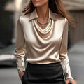Solid Color Satin Versatile Top