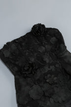 Ezrans Strapless 3D Flower Mini Dress