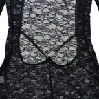 High neck long sleeve lace backless jumpsuit  | Festival Outfits Women