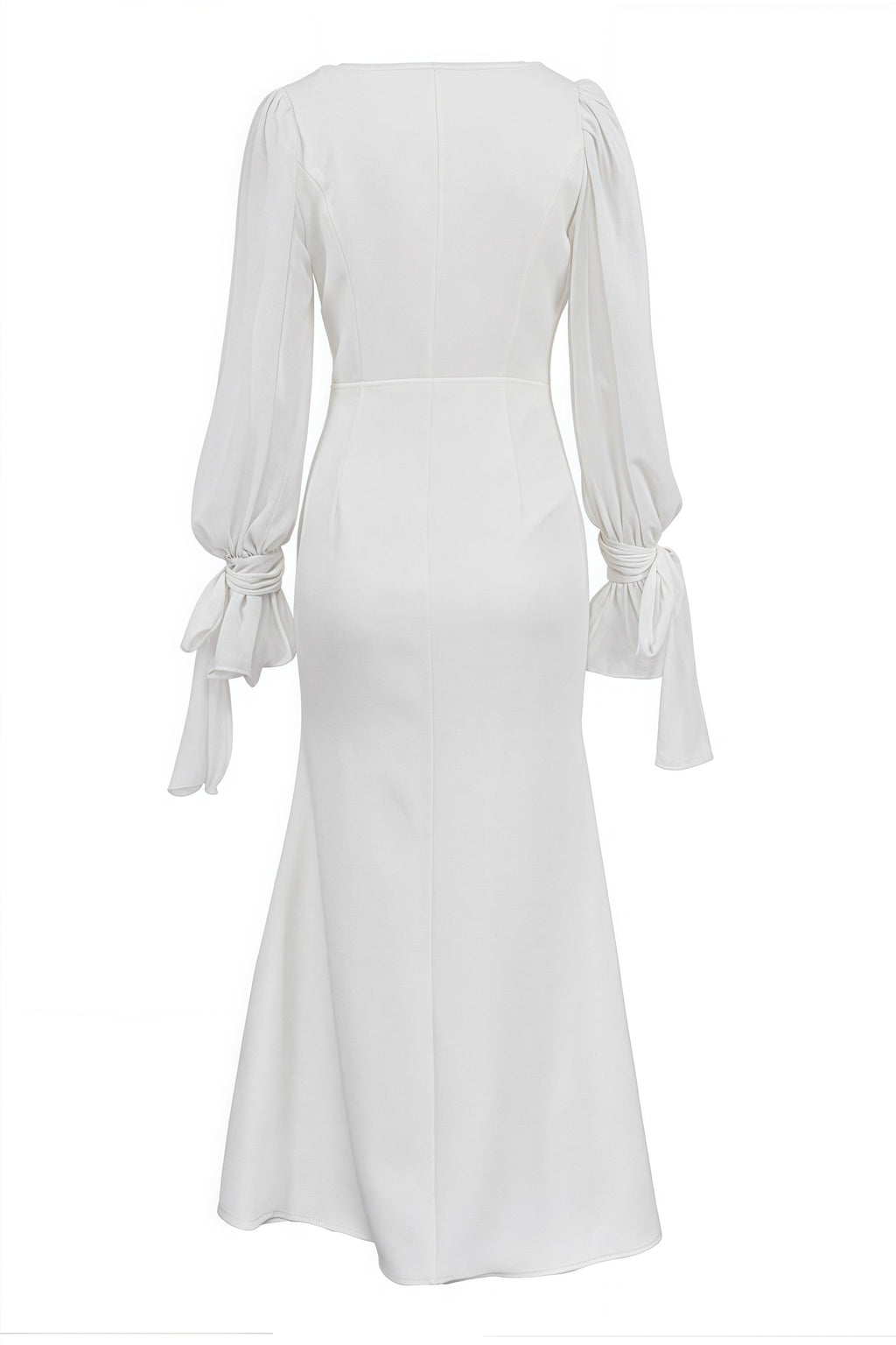 Dlasa Square Neck Lantern Sleeve Midi Dress