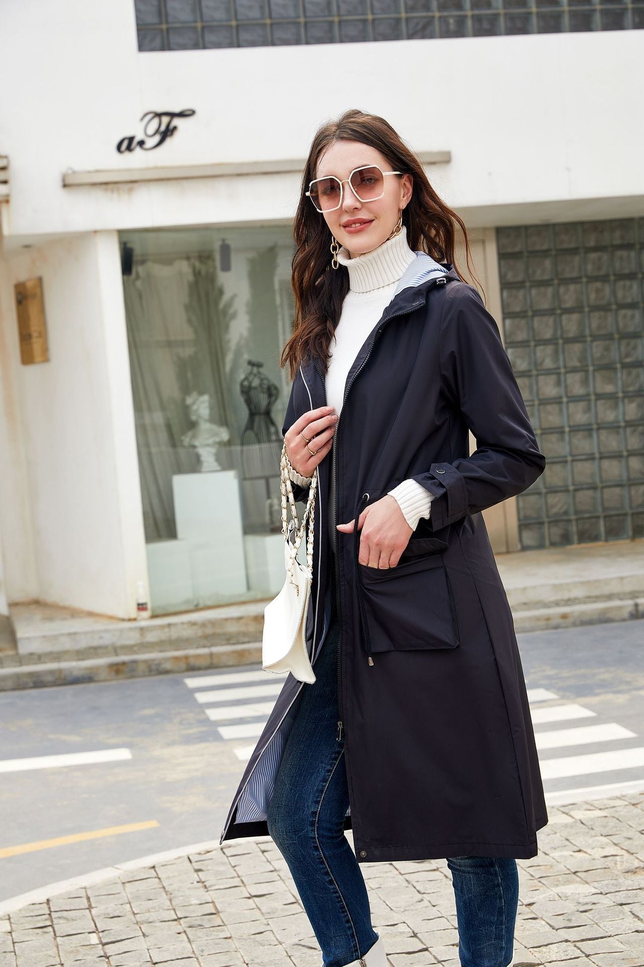 Waterproof Hooded Long Coat