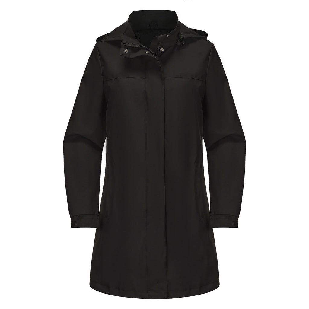 Solid Color Long Sleeve Windbreaker Coat