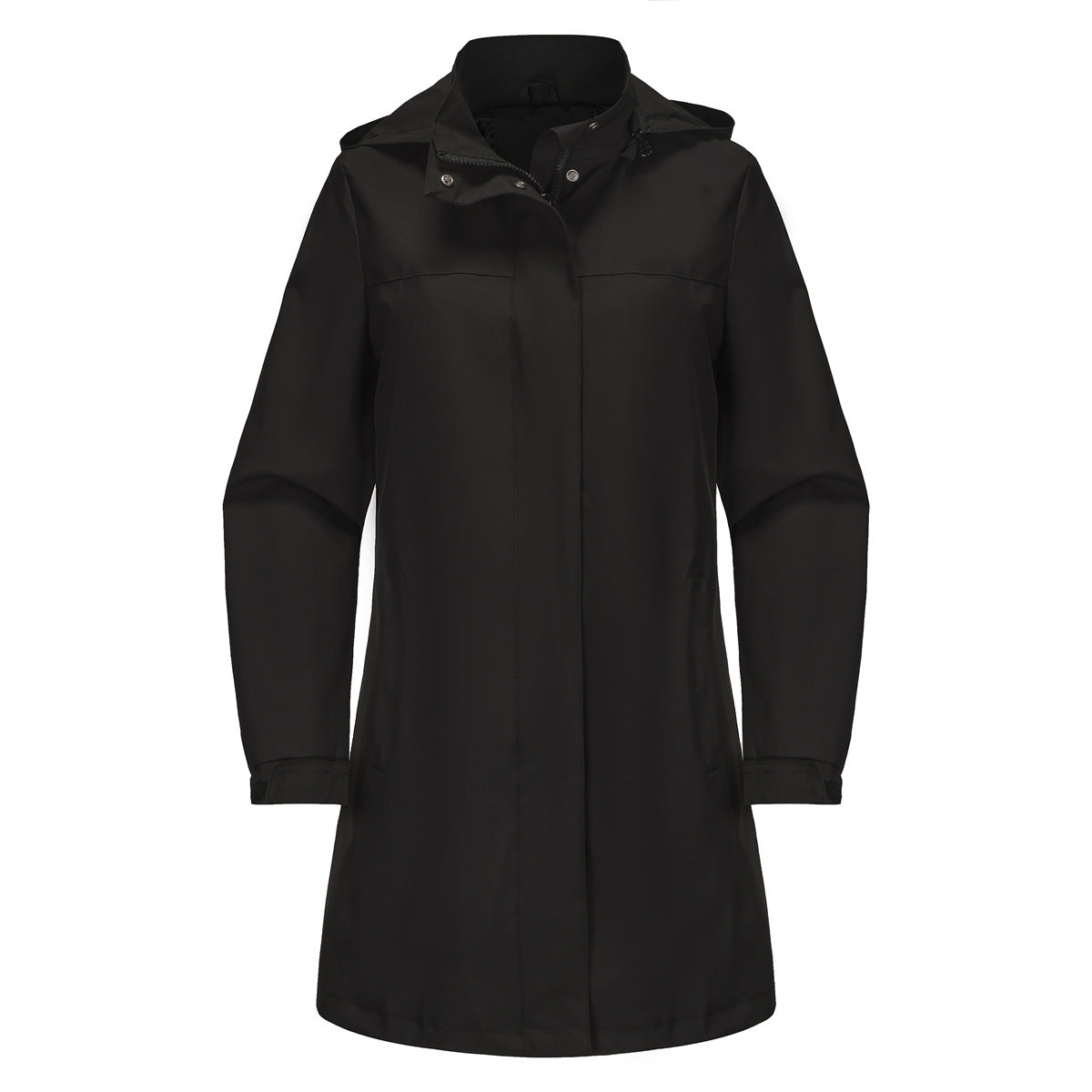 Solid Color Long Sleeve Windbreaker Coat