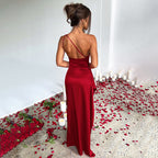 Rebeca Chic Satin Maxi Dress Evening Wear Edit