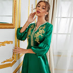 Middle East Muslim Party Gathering Applique Dress Gown