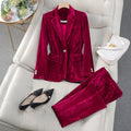 | Women's Casual Tailored Suit Set, Long Blazer