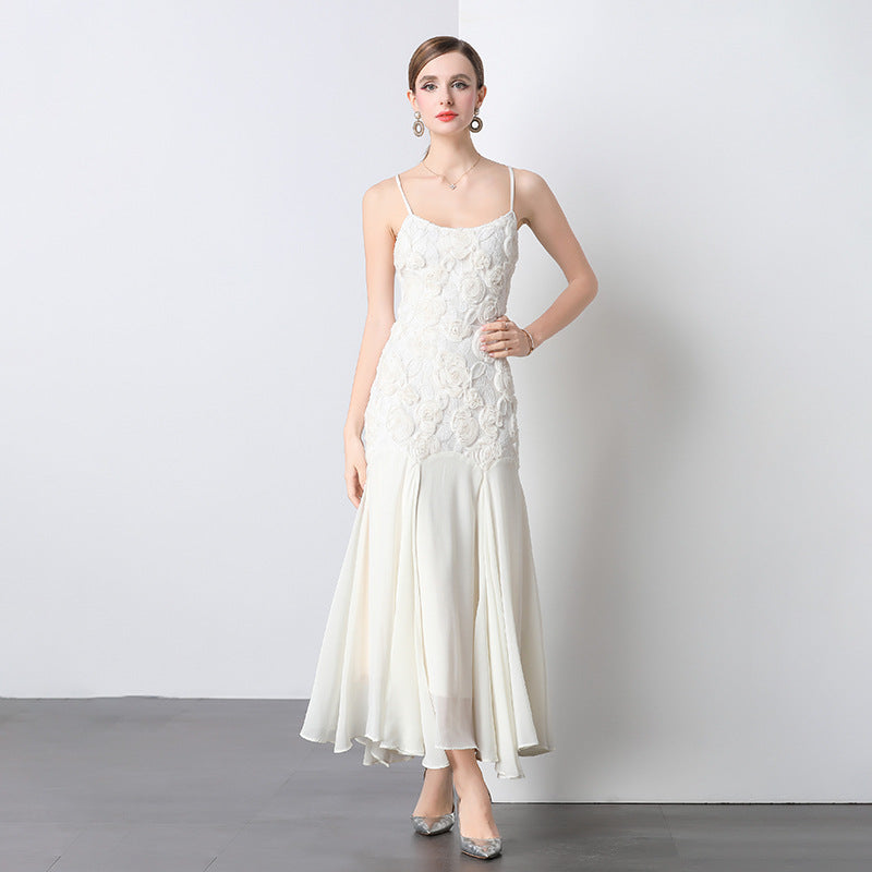 Marta Boutique Women's Evening Dress with Lace Top and Flowing Skirt Statement Occasion Edit
