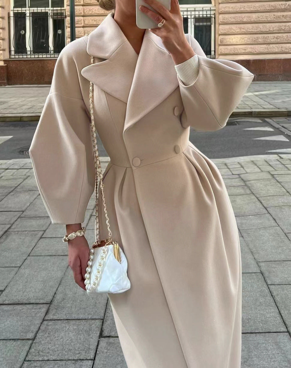 | Coat with Puff Sleeves and Lapels