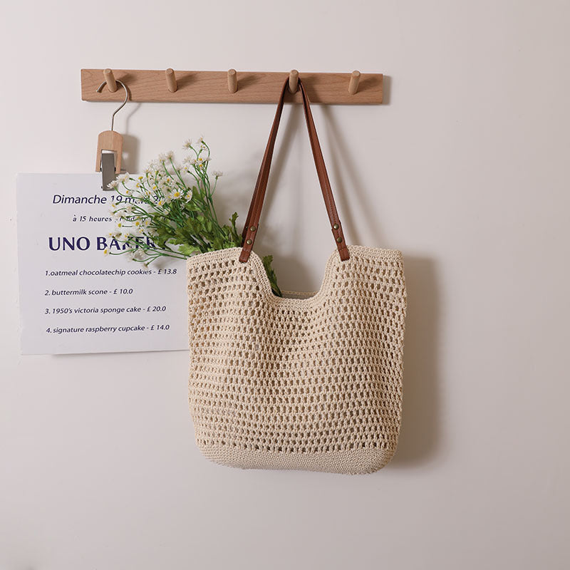 Casual Hollow Out Cutout Shoulder Bag Cotton