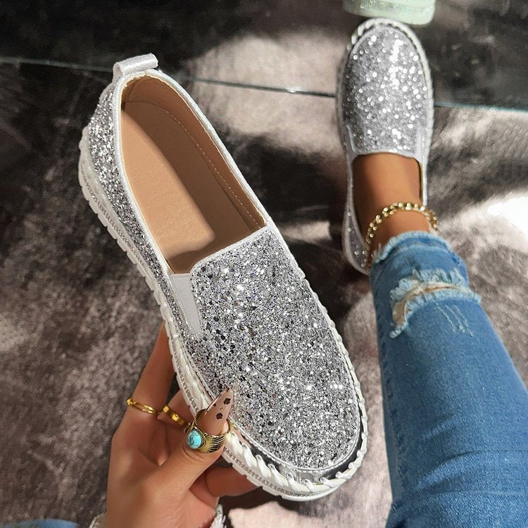 AmyVictoria™ - Chic Glitter Decorated Slip-On Loafers