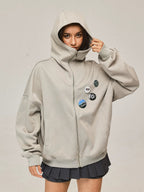 Zip Hooded Grey Coat