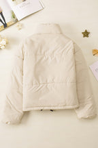 Solid Stand-Collar Thick Zipper Jacket