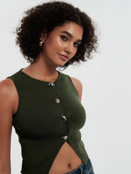 Knitted Cropped Vest Top