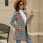 Houndstooth Knitted Coat