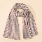 Retro Color-blocked Checkered Soft Comfortable Warm Houndstooth Scarf