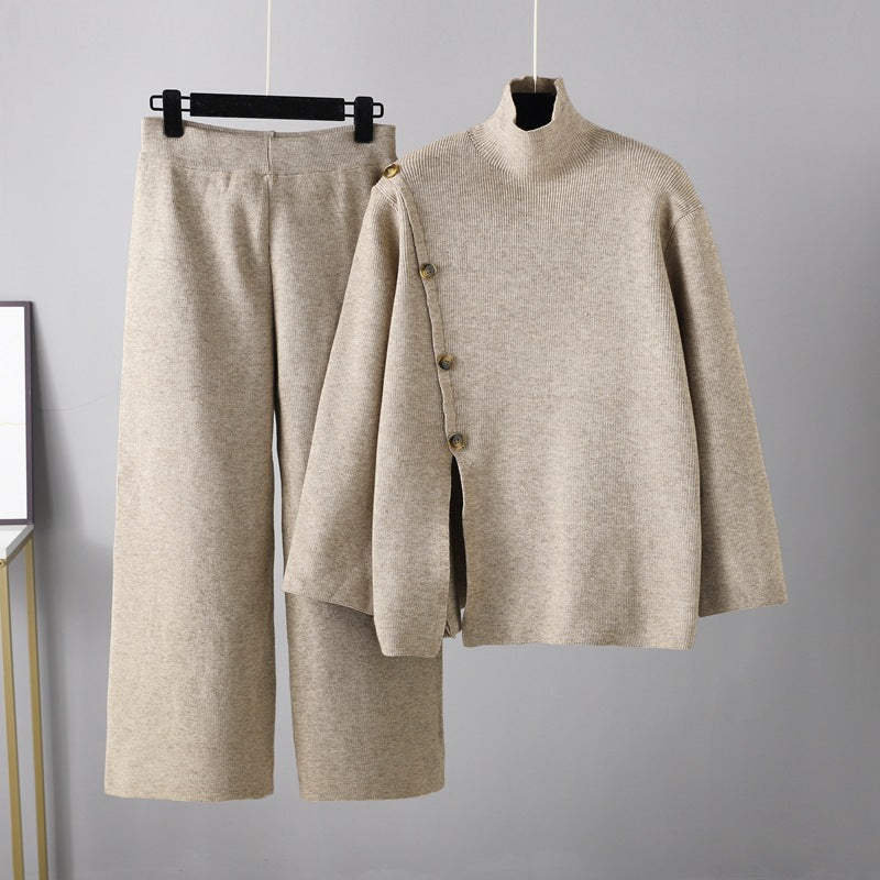Casual Wide Leg Pants Two Piece Set