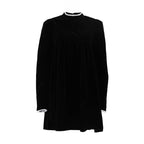 Leila Statement Women's a Line Dress with High Collar and Ruffle Details Chic Silhouette Collection