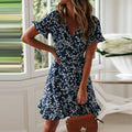 Jimena Effortless Women's Floral Shirt Dress with Ruffle Hem Boutique Collection