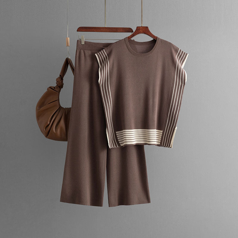 Round Neck Loose Two Piece Knitted Set