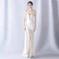 Sexy Strapless Solid Formal Gown