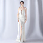 Sexy Strapless Solid Formal Gown