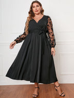 Long Sleeves Black Occasion Dress