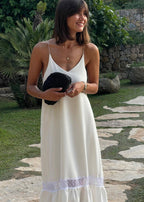 Spaghetti Strap Deep V-Neck Slip Maxi Dress