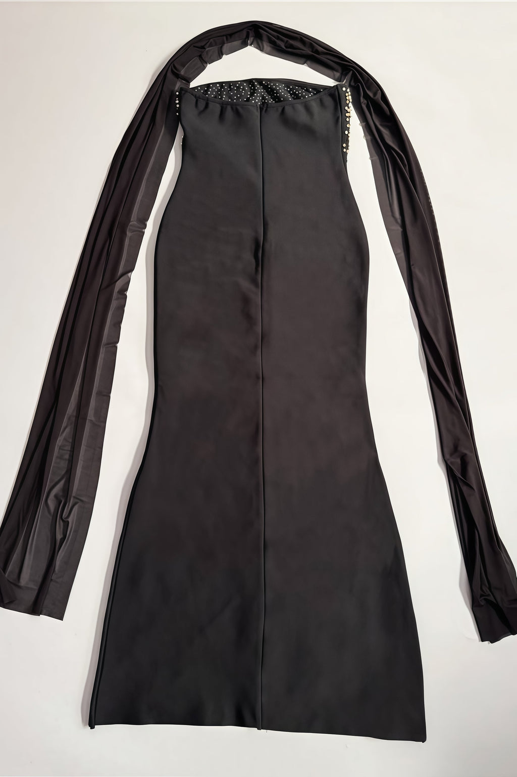 Ellis Black Beaded Diamond Maxi Dress