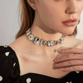 Minimalist Geometric Layered Choker Necklace