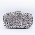 Silver Rhinestones Clutch Bag by Valentina