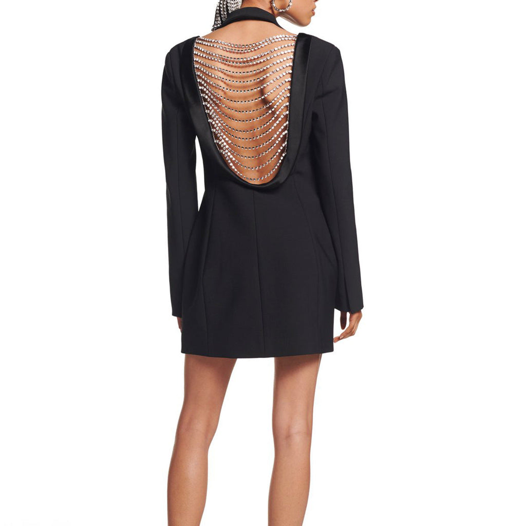 Backless Diamond Chain Blazer